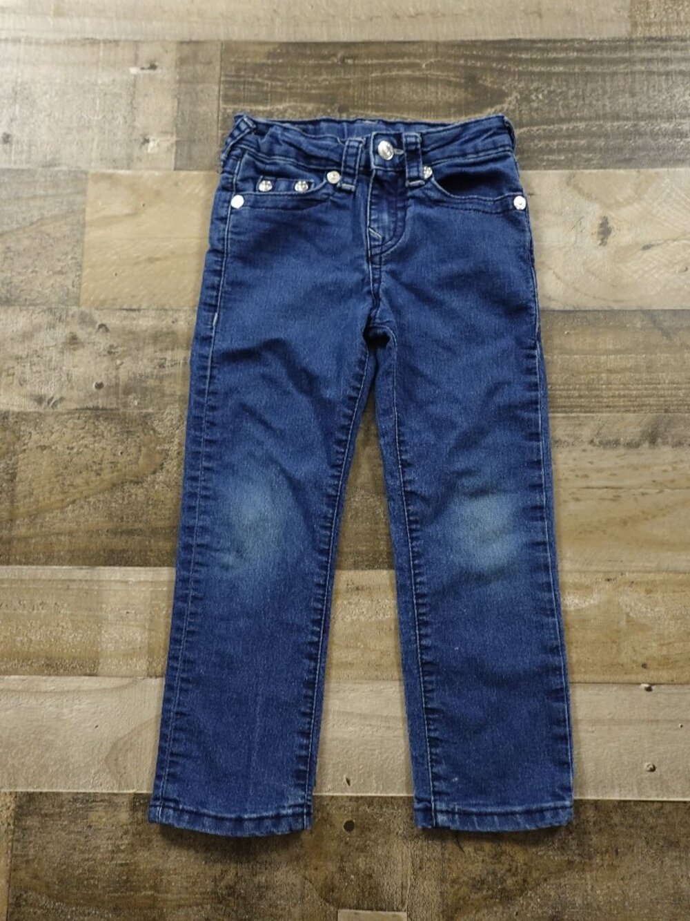 True Religion Geno Relaxed Slim Jeans Boys Size 5 Blue Wash Denim